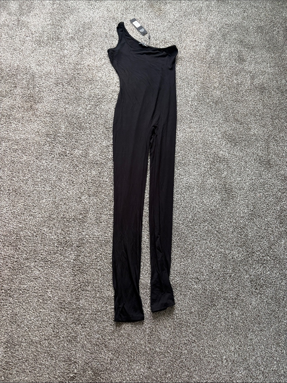 Fashion Nova Black One-Shoulder Jumpsuit